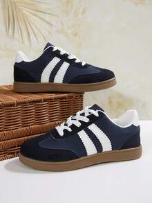 Women's Retro Casual Sports Running Shoes, Flat Sneakers, Vulcanized Shoes, Platform Sports Shoes, Pink Shoes With Rubber Soles Providing Eternal Style, High Comfort, Essential For Ladies - Black - View 7