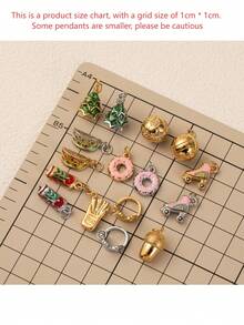 1 chiếc Mặt dây chuyền DIY hình bánh rán, khoai tây chiên, cây thông Noel, hạt dẻ bằng thép không gỉ, mạ vàng 18K, chống thấm nước và chống phai màu, phụ kiện trang sức DIY, phụ kiện vòng cổ, phụ kiện vòng tay, phụ kiện bông tai, phụ kiện móc khóa, phụ kiện túi xách, phụ kiện trang sức nữ, phụ kiện ví, mặt dây chuyền thép không gỉ, quà tặng - Nhiều màu - Xem 2