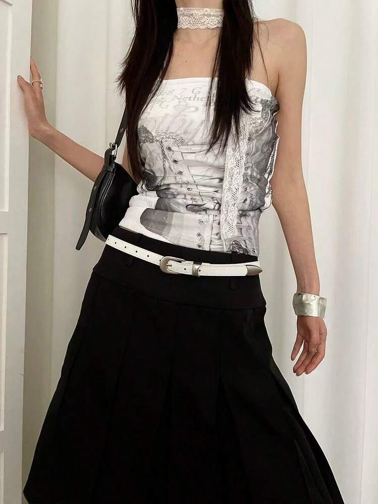 1pc Solid Color Retro Casual PU (Polyurethane) Unisex Belt, Minimalist & Versatile For All Seasons - Multicolor - View 1