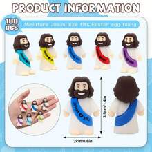 10/30/50/100/200 Mini Jesus Multicolor Set, Christian Holiday Decoration, Jesus Challenge Party Props, Creative Social Game Gifts, Church Party Fun Supplies - Trộn màu - Xem 8