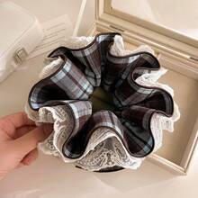 1个优雅蕾丝多层镂空花朵发圈，独特设计，用途广泛，适合日常佩戴，可作发圈、头饰、马尾辫发圈、美发家居饰品。 - 藍卡色 - 查看 2