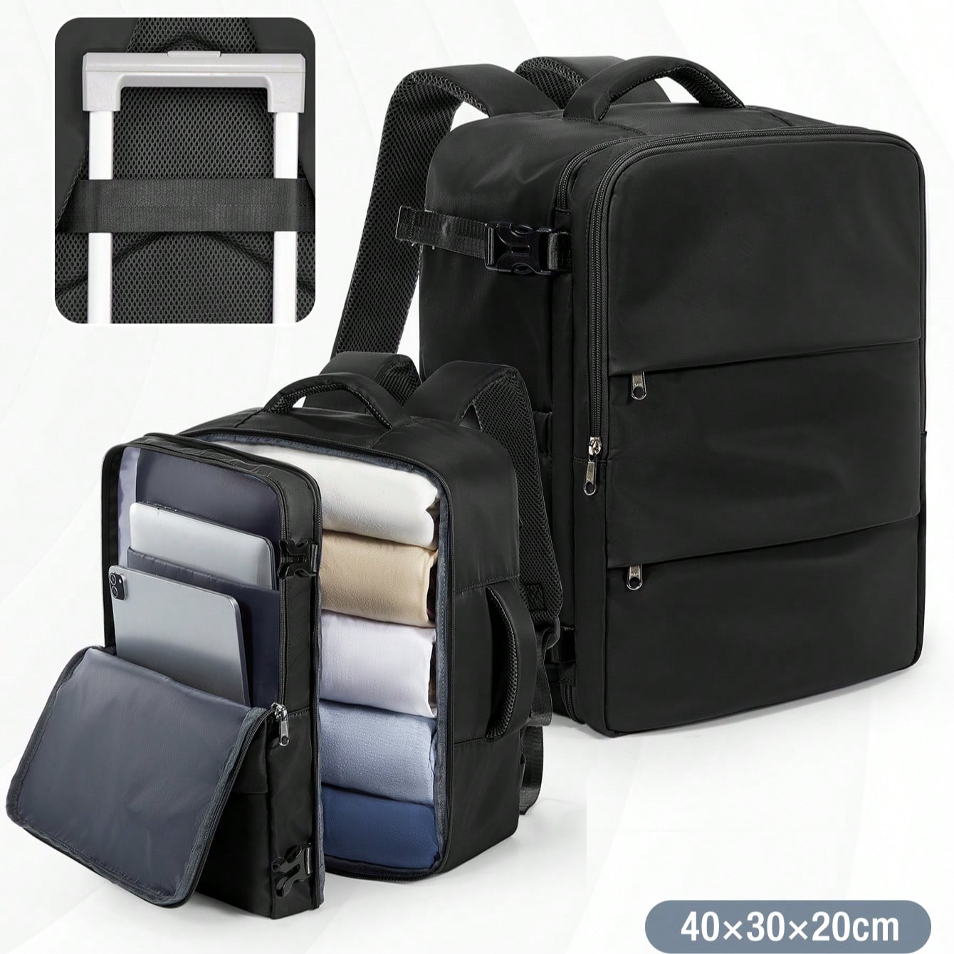 Mochila de viaje de negocios impermeable de 40*30*20cm, tamaño permitido para equipaje de mano en Ryanair, gran capacidad para artículos personales,