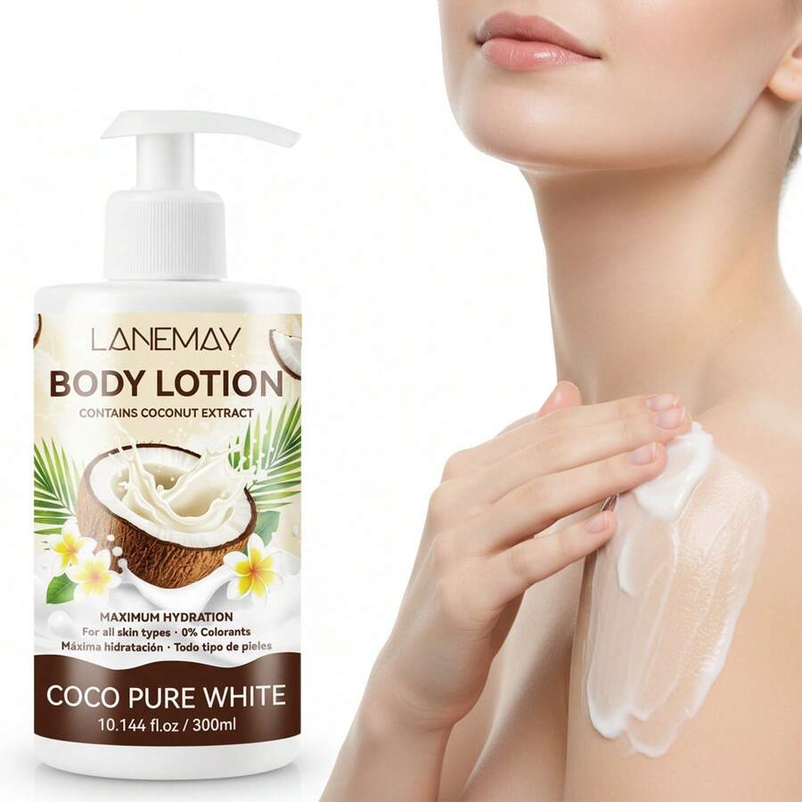 Coco Pure White Body Lotion - Long-Lasting Hydration & Moisturizing Formula With Coconut Extract, Lightweight Texture, Easy To Absorb, For All Light Beige Types, Dryness Care, Skincare Routine, Nourishing Skincare - 白色 - 查看 1
