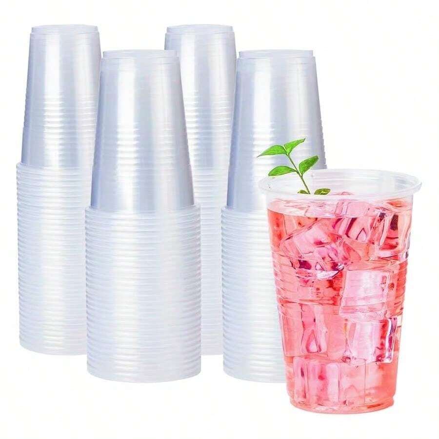 RACETOP 80 Pack 9 Oz Disposable Plastic Cups, Clear Plastic Cups Tumblers, Transparent For Wedding, Thanksgiving, Birthday, Halloween, Christmas Party - ColorE - 查看 1