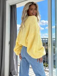 Plus Size Sweater, Ribbed Knit Pullover Sweater For Women, Autumn/Winter Vacation, White Long Sleeve Top, Popular Outerwear