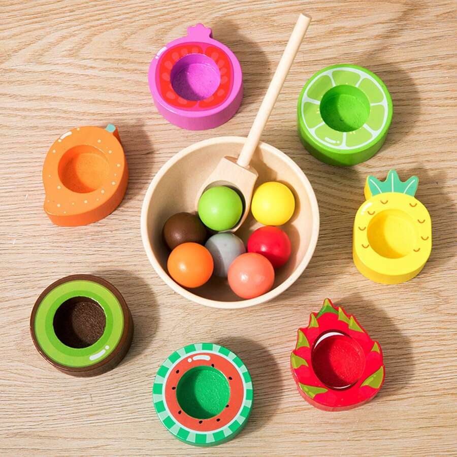 Fruit Color Sorting Toy Set, Educational Toy, Suitable For Children To Distinguish Fruit Colors. New Year Gift, Birthday Gift. - Multicolor - View 1