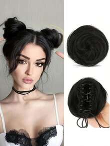 Búi tóc giả dành cho nữ, kẹp tóc kiểu càng cua, được làm từ sợi tổng hợp chịu nhiệt cao, mềm mại và tự nhiên, tạo kiểu búi tóc rối, dây buộc tóc thẳng, kẹp tóc thời trang cho mùa thu, kẹp tóc kiểu càng cua thanh lịch, phù hợp với trang phục mùa đông. Phụ kiện tóc nữ, kẹp tóc cho trang phục mùa hè. - Nhiều màu - Xem 8
