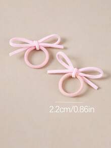 10pcs/Set Girls Pink Ribbon Hair Ties, Small Hair Scrunchies, Non-Damaging Hair Bands, Suitable For Daily Use - Multicolor - View 4