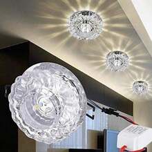 Downlight de Cristal, luz empotrada en el Techo de 3W con Abertura de 5-8 cm, Foco Decorativo para Pasillo Creativo en el Pasillo, Pasillo, Sala de Estar, Dormitorio(Blanco)(default) - Multicolor - Ver 3