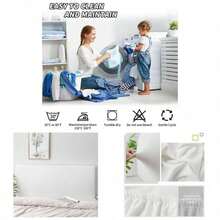 - Funda para cabecero de cama tamao, funda elstica para cabecero de cama, funda protectora de terciopelo a prueba de polvo para cabecero tapizado blanco, para cabecero 59 - 67 - Cabecero tamaño King (79"-86") + Blanco - Ver 1