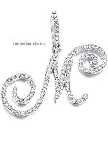 1pc Stainless Steel A-Z Letter Necklace, Women's Fashion Necklace, First Letter Commemorative Multifunctional Accessory Necklace - Silver - View 22