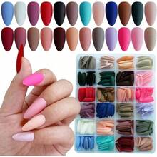 576 piezas de uas cortas a presin, 24 colores acrlicos, uas postizas cuadradas cortas, color slido, cubierta completa, puntas de uas postizas para mujeres y nias, decoraciones de uas - Multicolor - Ver 2