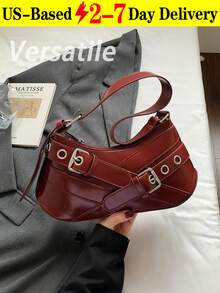 1PC Y2K Gothic Fashionable Type Rivet Decoration Vintage Block Decoration Women's Shoulder Bags And Shoulder Botes Are Adjusted For Daily Travel, Perfect For Music Festival, Rock Style Bag For Women, Fashionable Burgundy Bag, Retro Inspired Bag For Women - Nhiều màu - Xem 14