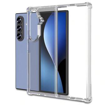 1 pezzo Custodia pieghevole di lusso premium opaca semi-trasparente in nero/grigio/blu navy per Samsung Galaxy Z Fold7/Z Fold6, realizzata in PC+TPU di alta qualità con angoli rinforzati anti-urto, presa confortevole, unisex, ideale come regalo per compleanni/festività