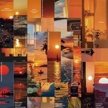 10张/20张/30张随机装，30张柔和日落渐变系列极简文具创意书签，适用于日记、DIY - 彩色 - 查看 6