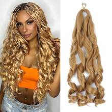 100g/Pack Brown French Curly 24 Inch Soft Braiding Wig, Pre-Stretched Fluffy Wavy Yaki Wig Suitable For Hair Extensions And Braiding - Multicolor - View 13