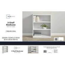 3-Shelf Bookcase With Adjustable Shelves - Versatile Storage Solution For Home & Office, 3 Height-Adjustable Shelves Accommodate Books Of All Sizes (Paperbacks, Hardcovers, Textbooks) & Decor Items (Photo Frames, Potted Plants), Sturdy Engineered Wood Construction Supports Up To 40 Lbs Per Shelf (No Wobbling Even Fully Loaded), Open Design Ensures Easy Access To Items & Adds Airy Feel To Rooms, Compact Dimensions Saves Floor Space (Perfect For Small Living Rooms, Bedrooms & Home Offices), Easy To Assemble With Included Tools & Step-By-Step Instructions, Neutral Wood Tone/Black/White Complements Modern, Industrial & Farmhouse Decor, Ideal For Organizing Clutter & Displaying Collectibles, Suitable For Families, Students & Professionals - 白色 - 查看 10