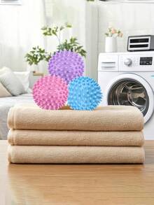 Gói 5 quả bóng sấy quần áo có thể tái sử dụng, loại bỏ vết bẩn, chống xù lông, chuyên dụng cho một số loại vải, không cần điện, loại bỏ xơ vải, làm mềm vải, giảm nhăn và tĩnh điện, ngăn ngừa rối quần áo trong gia đình và tiệm giặt là tự phục vụ, có nhiều màu sắc - Nhiều màu - Xem 7