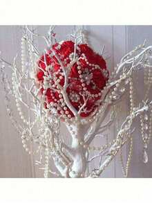 500cm 246,06cm/4mm/6mm Guirlanda de Contas de Pérola Branca Falsa Ornamento de Moda, Pérolas Decorativas, Fios de Pérola Branca Elegantes e Bonitos, Rolo de Contas de Pérola para Decoração de Casamento, Festa de Aniversário, Joias, Acessórios, Decoração de Bolo, Topo de Bolo, Ferramentas de Decoração de Bolo (O Embalagem do Produto é Aleatória)