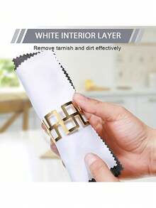 1pc Jewelry Cleaning & Care, Jewelry Polishing Cloth, 4-Layer Edged Gold & Silver Jewelry Maintenance Wiping Cloth, Polishing Cloth, Jewelry Essential, Portable, Not Washable - Multicolor - View 6