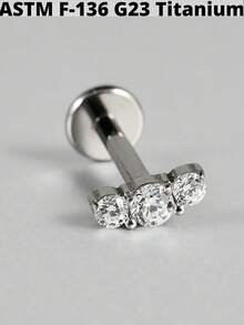 1PC G23 Titanium Cz Butterfly Lip Studs 16G Internal Thread Snake/Flower Ear Helix Tragus Cartilage Earrings Body Piercing Jewelry - As Shown - View 15