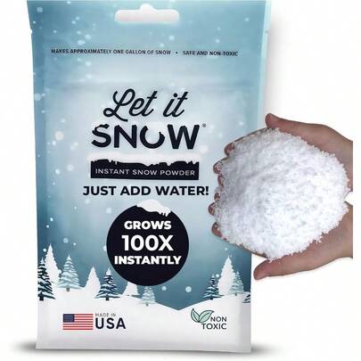Let It Snow Instant Fake Snow Powder Made In USA Perfect For Holiday Decorations Sensory Play And Slime - 1 Pack - Makes 1 Gallon