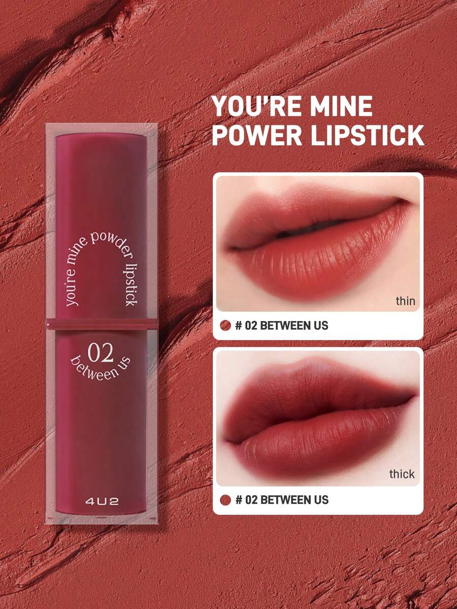 4U2 YOU'RE MINE POWDER LIPSTICK,Moisturizing, High Impact Color, Smooth Texture, Long Matte Finish,3.5g/0.12oz - 02 BETWEEN US - 查看 1