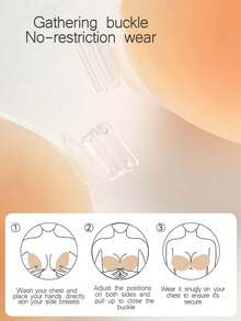 1 Piece New Black Of Silicone Invisible Bra, Women's Super Adhesive Silicone Invisible Bra, Wedding Bra, Reusable Women's Underwear, Dress, Vest. - Multicolor - View 3