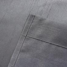 2 Panels Rod Pocket Faux Silk Semi-Sheer Curtains For Living Room Bedroom - 灰色 - 查看 5