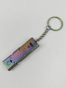 1 Outdoor Survival High Decibel Stainless Steel Whistle Multifunctional Training Whistle Referee Dual Tube Whistle Suitable For Various Scenarios - Multicolor - View 7