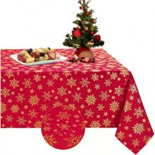 Kitchen Tablecloth - Red - Gold + 304.8 X 152.4 cm (Rectangular) - View 9