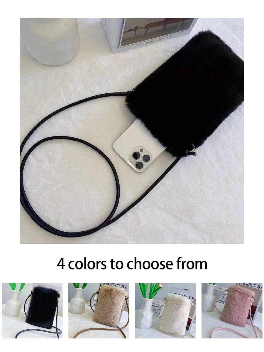 Pluszowa torebka na telefon przez ramię / mała torebka przez ramię / torba na ramię / saszetka do przechowywania / kosmetyczka. Wykonana z wysokiej jakości pluszu, lekka i niezwykle miękka torba zapewnia wygodę noszenia, mieszcząc smartfony, szminki, chusteczki i inne niezbędne rzeczy. Idealna na imprezy, koncerty lub codzienne zakupy, do pracy, na plażę, w podróż, na wydarzenia towarzyskie, jako prezent dla przyjaciół, ukochanej osoby, rodziny, kolegów z klasy, na święta, Święto Dziękczynienia, prezent noworoczny. - Wielokolorowe - Zobacz 1