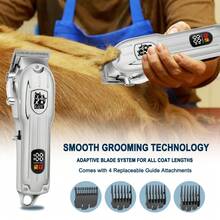 LQT 宠物电动理发器套装 | 家用宠物理发器 | 低噪音低震动，温和呵护皮肤 | 可修剪脚部、面部及全身毛发 | 含宠物指甲钳 | 新手友好型套装，宠物主人圣诞节必备 - 銀色 - 查看 7