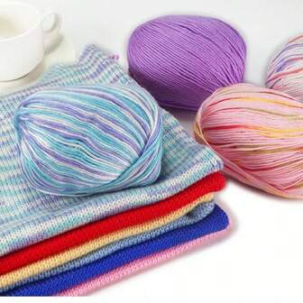 Hilo de lana suave tejido a mano para tejer a ganchillo y punto para hacer suéteres, mantas, sombreros y bufandas de bricolaje