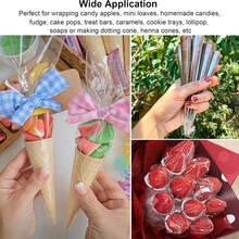 150/200/300 hojas de celofán transparente, papel de regalo transparente para envolver regalos, papel de envolver de celofán cristalino, adecuado para conos de henna y manualidades DIY. - transparente - Ver 8