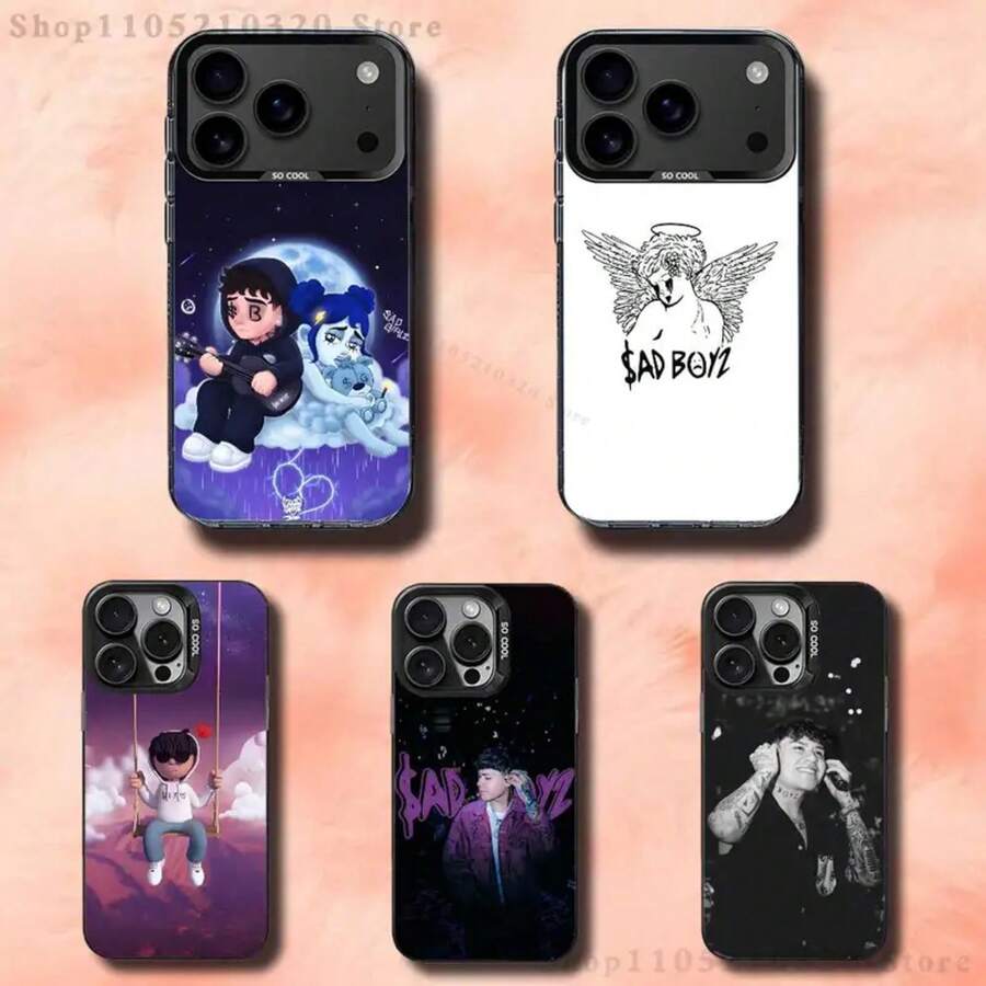 Funda de teléfono Sad Boyz J-Junior H para iPhone 17 16 15 14 13 12 11 Ais/Pro/Max/Plus, cubierta negra de TPU - z6 - Ver 1
