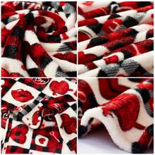 Valentine's Day Blanket - A Valentine's Day Gift Blanket For Mom Or Wife - Red Patterned Throw Pillow For The Sofa Or Bed - Decorative Checkered Blanket - Super Comfortable