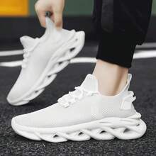 Giày thể thao thường ngày Unisex, vải lưới thoáng khí nhẹ, đế xương cá, giày thể thao thoải mái cho nam và nữ - trắng - Xem 3