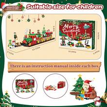 24 set di calendario per il conto alla rovescia di Natale, scatola cieca, blocchi da costruzione da strappare a mano, puzzle fai da te, bambola di Natale, trenino giocattolo a sorpresa, decorazione festiva per bambini per l'Avvento, materiale  e design dettagliato - Rosso - Visualizzare 5