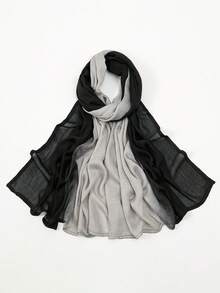 1 Pc Women Multi-Color Gradient Headscarf, Soft Modal Scarf, Versatile Elegant Fashion Wrap, Suitable For Daily Gatherings In Multiple Occasions, Scarves, Jersey Hijabs - Multicolor - View 31