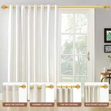 1pc Gold-Color Tin Foil Style Curtain Rod, Iron Rod, Durable, Waterproof, Rust-Proof, Elegant High-End, Suitable For Living Room, Kitchen, Bathroom, Great Gift For Valentine's Day, Ramadan, Spring/Summer - Gold - View 6