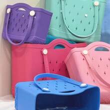 Hot Selling High-Quality Lightning Pattern EVA Material Unisex Large Capacity Tote Bag, Toilet Bag, Swimming Bag, Travel Organizer - 玫紅色 - 查看 3