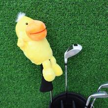 1 pieza Funda de palo de golf única con forma de pato de boca grande, funda protectora de eje de golf unisex - Amarillo - Ver 1
