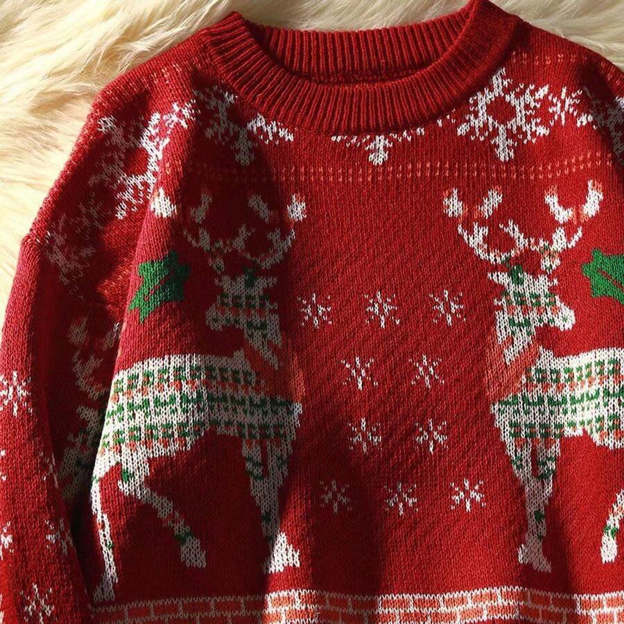 Suéter rojo navideño de disfraz COS 2026 para hombre, suéter de punto ...
