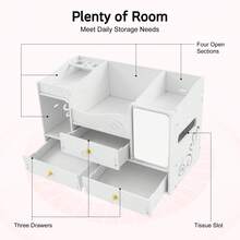 Makeup Cosmetic Organiser Jewelry Storage Boxes Drawer Dressing Table Tidy Case - White - View 9