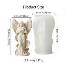 1个可爱天使翅膀硅胶模具 – 适用于DIY蜡烛/石膏/树脂/肥皂工艺品，情人节/母亲节/生日/春季创意礼物，适合家居装饰和蜡烛制作用品 - 白色 - 查看 9