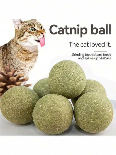 Cat Balls, Valerian, Chew Sticks, Catgrass - Natural Cat & Valerian - Suitable For Kittens & Adult Cats - Interactive Play & Oral Care - Perfect Gift For Cat Lovers
