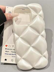 亮片菱形亮面手机壳，兼容 17 Pro Max、17 Pro、17 Air、17、16、15、14、13、12、11 Pro Max、16 Plus，3D 几何图案，防震透明软壳 - 白色 - 查看 5