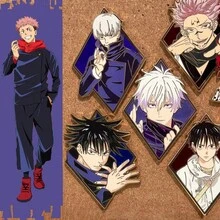 1枚，五条、裕二、宿傩、藤井、七海、惠的高品质金属徽章，珐琅+透明漆+印刷工艺，包包配饰，服装配饰，生日礼物，情侣和闺蜜礼物，生日，旅行纪念品，毕业典礼，派对，圣诞节，万圣节，节日礼物