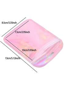 50 个自封 OPP 袋激光彩虹拉链袋可重复包装珠宝零售袋袋礼品包装袋， - 粉色 - 查看 18